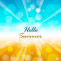 Summer background with Hello summer text