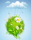 Summer background with rain Royalty Free Stock Photo