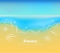 Summer background with sand and water Royalty Free Stock Photo