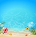 Summer background with sandy beach