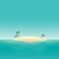 Summer background - sandy island at ocean vector illustration