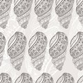 Summer background with shell elements. Repeating print background texture.