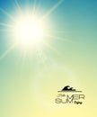 Summer background, summer sun with lens flare