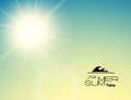 Summer background, summer sun with lens flare