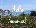 Summer background with text Hello,Summer.