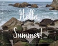 Summer background with text Hello,Summer.