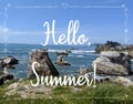 Summer background with text Hello,Summer.