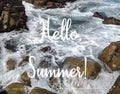 Summer background with text Hello,Summer.