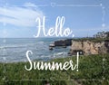 Summer background with text Hello,Summer.