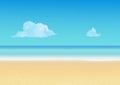 Summer background with tropical beach. Summer vacation, seashore resort, travel background.