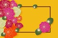 Summer banner design with bright paper flowers for party, for online shopping, advertising actions, magazines and websites.