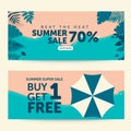 Beat the heat summer sale banner design