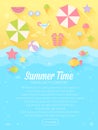 Summer banners with flat travel elements