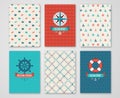 Summer Banners Set Concept. Labels with Nautical Symbols. Royalty Free Stock Photo