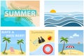 Summer banners, a set of five summer banners. Royalty Free Stock Photo