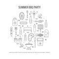 Summer barbecue and grill flyer concept