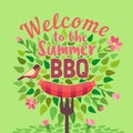 Summer barbecue picnic vector poster