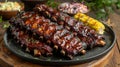 summer bbq feast, get ready for a classic summer barbecue feast with grilled barbecue ribs in tangy sauce, crispy