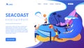 Summer beach activities concept landing page.