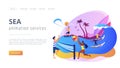 Summer beach activities concept landing page.