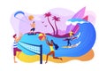 Summer beach activities concept vector illustration. Royalty Free Stock Photo