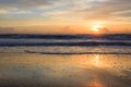 Summer on the beach background, beautiful sunrise dramatic sky Royalty Free Stock Photo