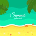 Summer Beach Background in Flat Design