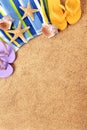 Beach background summer border copy space vertical Royalty Free Stock Photo