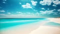 Summer beach background. White sand, turquoise sea and blue sky, neural network generated art Royalty Free Stock Photo