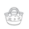 Summer beach bag outline icon. Royalty Free Stock Photo