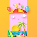 Summer beach banner background concept design.