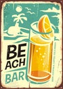 Summer beach bar retro sign design Royalty Free Stock Photo