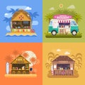 Summer Beach Bars and Restaurants Royalty Free Stock Photo