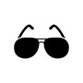 Summer Beach Black Sun Glasses Silhouette Icon. Vintage Fashion Dark Sunglasses Reflection Sun Ray Glyph Pictogram Royalty Free Stock Photo