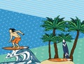 Summer beach cartoons Royalty Free Stock Photo