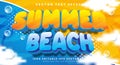 Summer Beach editable text effect Template Royalty Free Stock Photo