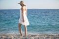 Summer beach fashion woman enjoying summer and sun.Concept of summer feeling,happiness Royalty Free Stock Photo