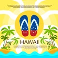 Summer Beach Flip-flops Sand Hawaii Flag Color Royalty Free Stock Photo
