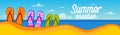 Summer Beach Flip-flops Sand Tropical Vacation Banner Royalty Free Stock Photo