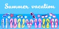 Summer Beach Flip Flops Sunglasses Tropical Vacation Banner