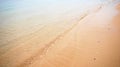 Summer beach with golden sand and blue sky