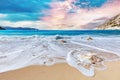 Summer beach in Greece. Myrtos beach in Kefalonia