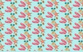 Summer beach holiday accessories collage pattern with starfish, shells, sunglasses