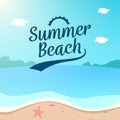 Summer Beach Holiday background design. beach scenery vector illustration Royalty Free Stock Photo