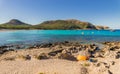 Summer beach holiday at beautiful seaside scenery in Cala Ratjada, Majorca island Royalty Free Stock Photo