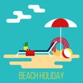 Summer beach holiday Vector illustration