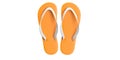 Summer beach vacation. Flip flops isolated cut out on white background, top view. 3d illustration Royalty Free Stock Photo