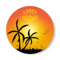 Summer beach holidays logo icon template