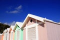 Summer beach huts on blue sky Royalty Free Stock Photo