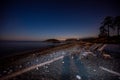 Summer Beach illuminated at night at Deception Pass